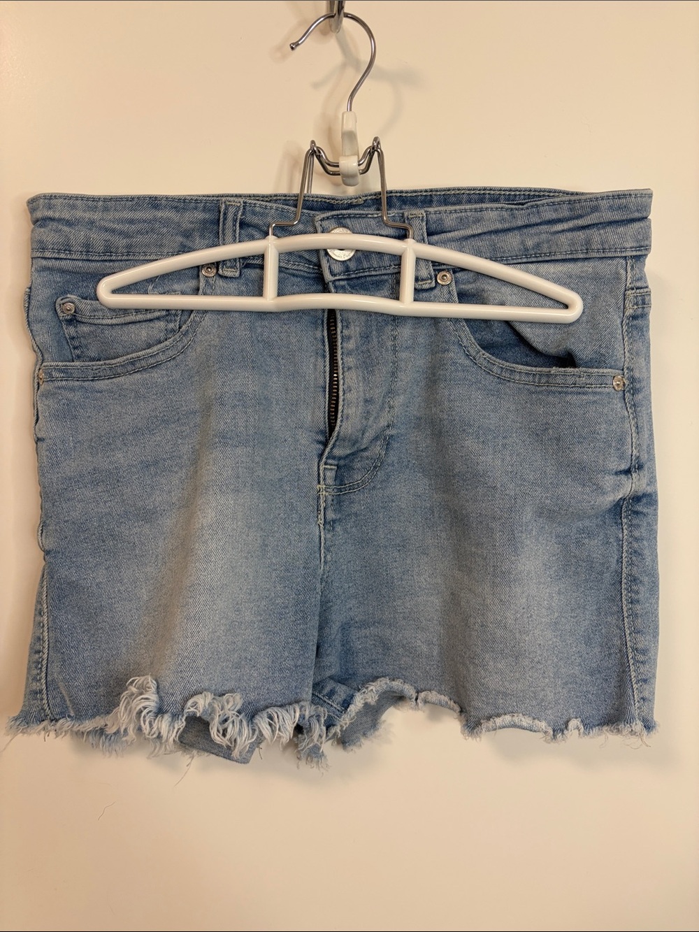 American Rag Light Blue Frayed Hem Denim Shorts